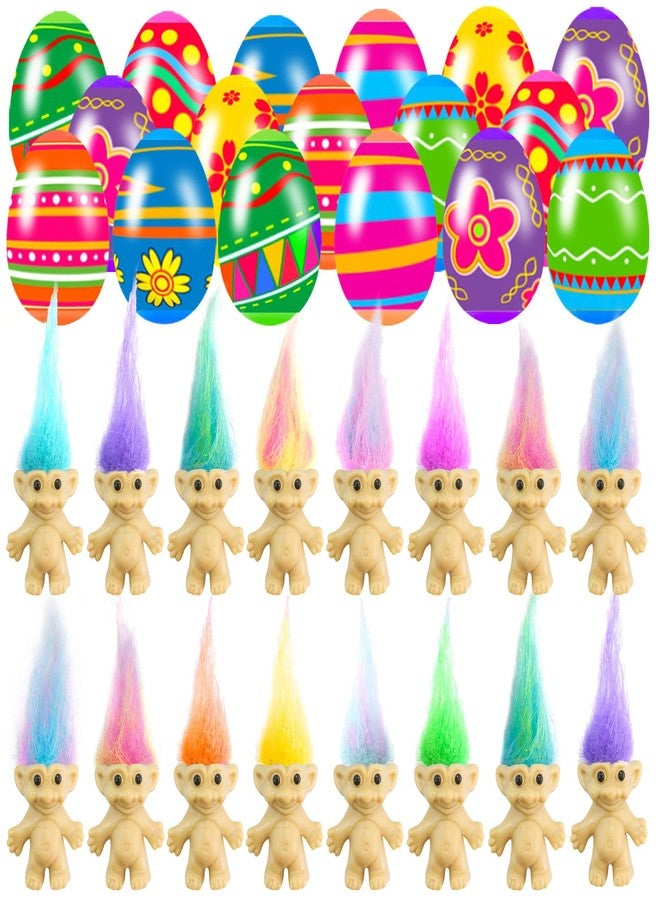 Holydeck 24 PCS Prefilled Easter Eggs with Mini Toys Inside Vintage Lucky Dolls Action Figures for Kids Boys Girls Easter Basket Stuffers Party Favors Easter Egg Hunt - Image 1